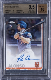 2019 Topps Chrome Rookie Autographs #RAPA Peter Alonso Signed Rookie Card - BGS GEM MINT 9.5/BGS 10